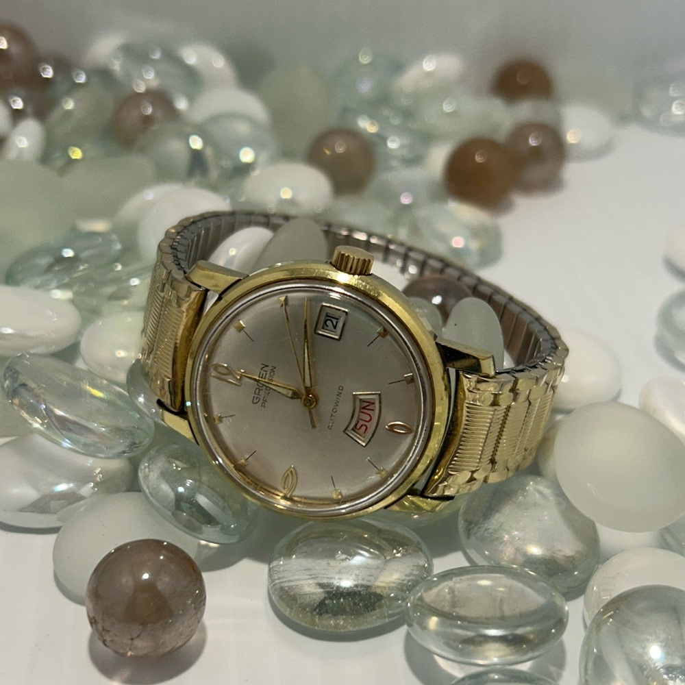 Gruen Precision Watch 17 Jewel Men's 10K Gold Fill Day-Date Automatic Watch